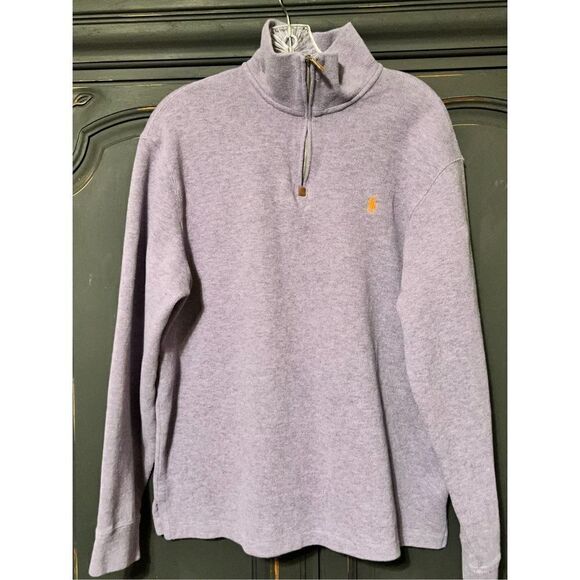 Polo by Ralph Lauren Purple 1/4 Zip Pullover Sweater Size Large - Picture 1 of 4